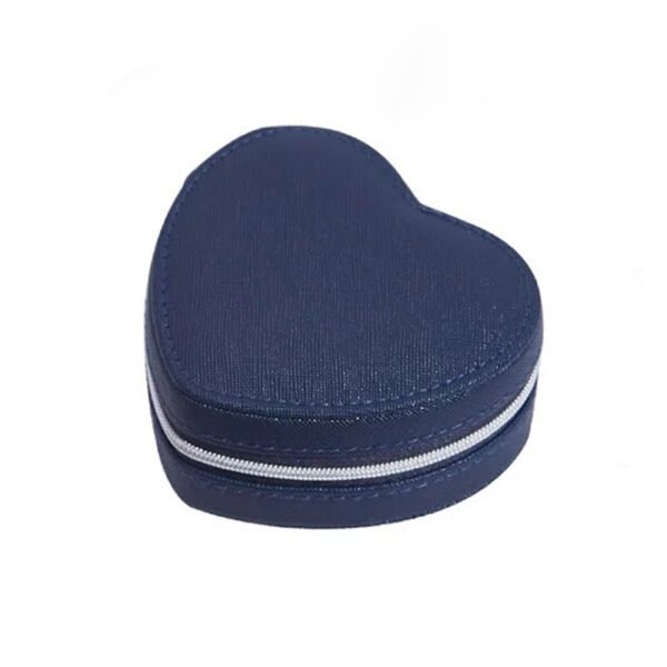 jewelry box for earrings blue heart shape